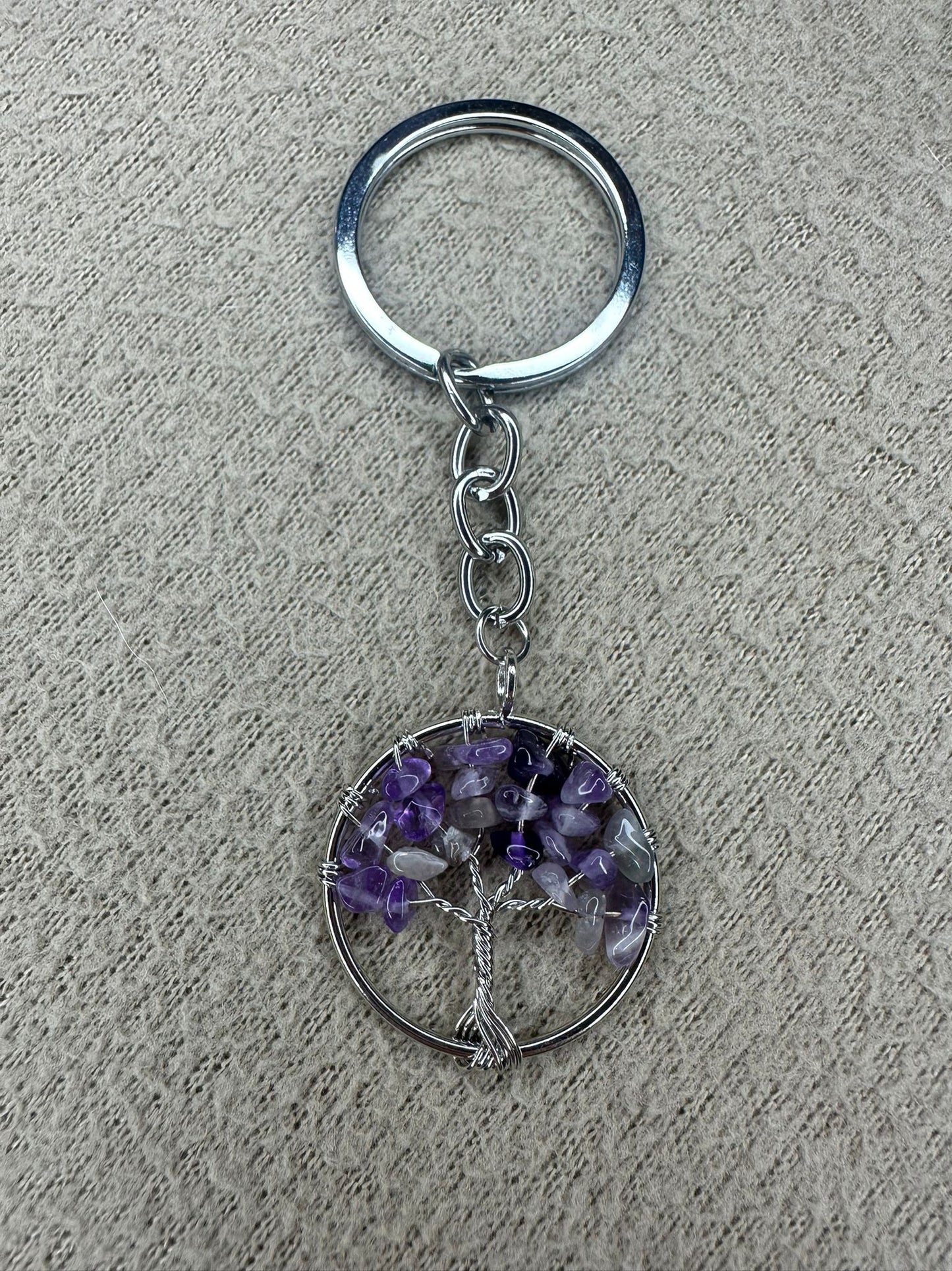 Enchanting Crystal Tree Keyrings